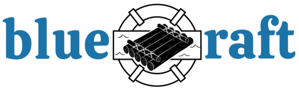 Logo von Blue Raft – ein einzigartiges schwimmendes Campingerlebnis in Kopenhagen